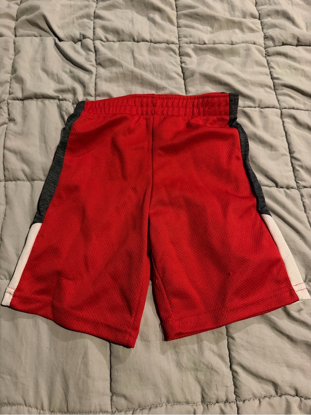 Boys Red Athletic Mesh Shorts with Contrast Panels